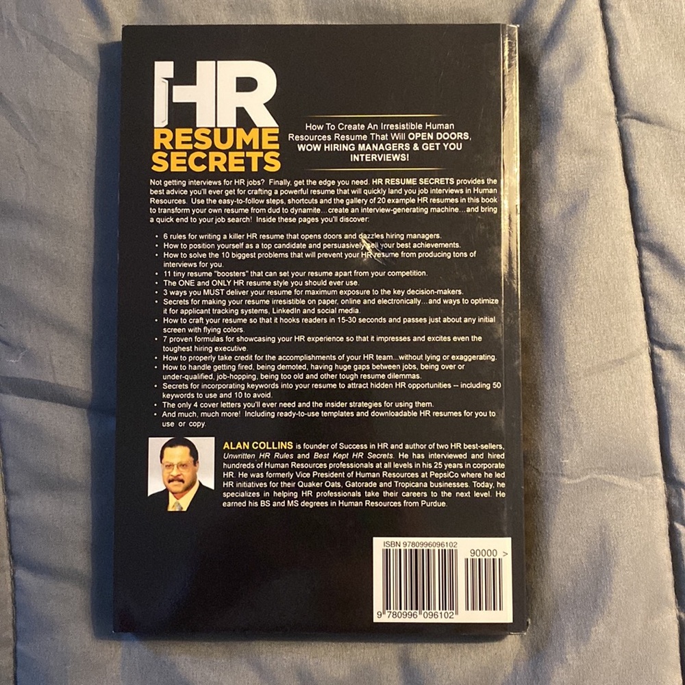 HR Resume Secrets Book by Alan Collins - Picture 2 of 3
